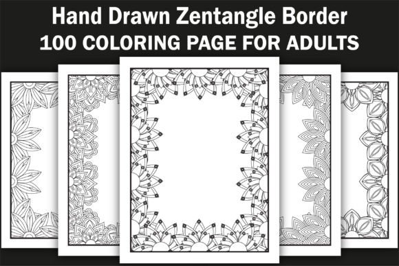 100 Hand Drawn Flowers Border Pages