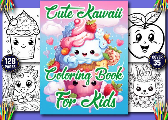 128 Cute Kawaii Coloring Book for Kids