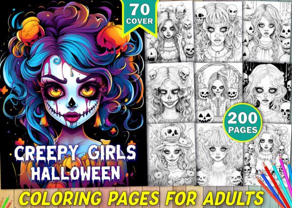 200 Creepy Girls Halloween Coloring Book: A Strategic Creative Asset for Adult Coloring Publishers and Design Professionals