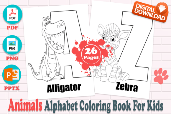 Animals Alphabet Coloring Book for Kids