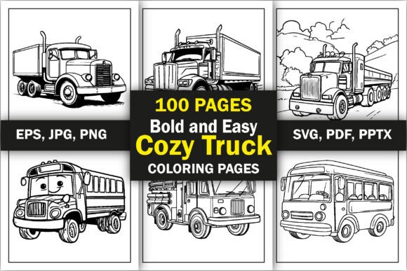 Bold and Easy Cozy Truck Coloring Book