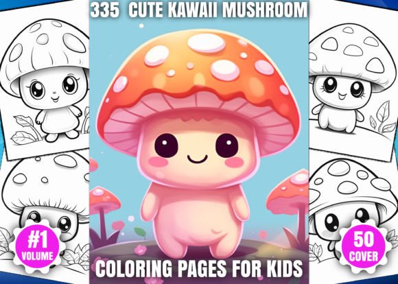 Cute Kawaii Mushroom Coloring Pages–KDP: A Versatile Creative Asset for Educators, Designers, and Self-Publishing Entrepreneurs