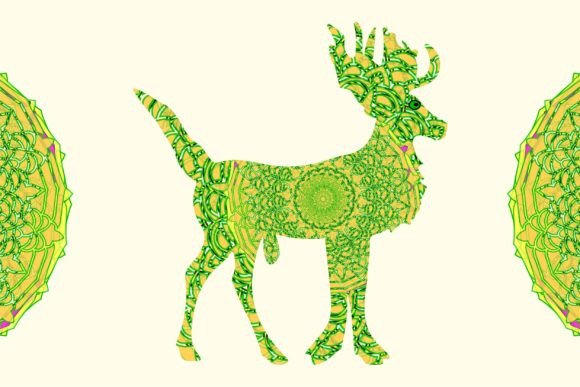 Deer Coloring Page for Adult Colorful