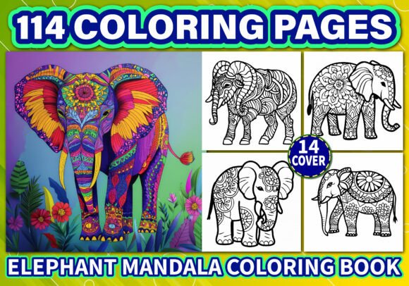 Elephant Mandala Coloring Book for Adult: A Complete Digital Asset for Creators and Sellers