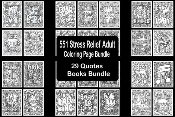StressRelief Adult Coloring Page Bundle