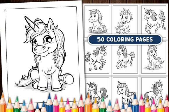 Unicorn Coloring Book Pages for Kids