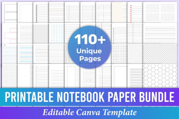Unlock Creativity & Scale Your Business with the Printable Notebook Paper Bundle for Canva